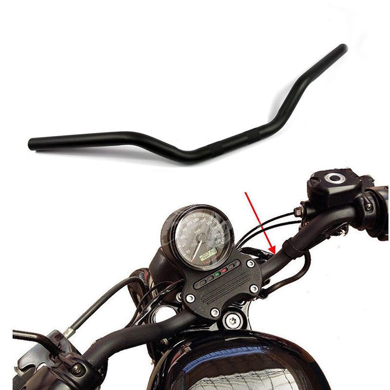 COBIKE Motorcycle Hanger 1 inch 25mm Ace Cafe Racer Clubman Handlebar Handle bars handlebars Bar compatible with Harley Sportster XL883 XL1200(Black Low) - Image 1
